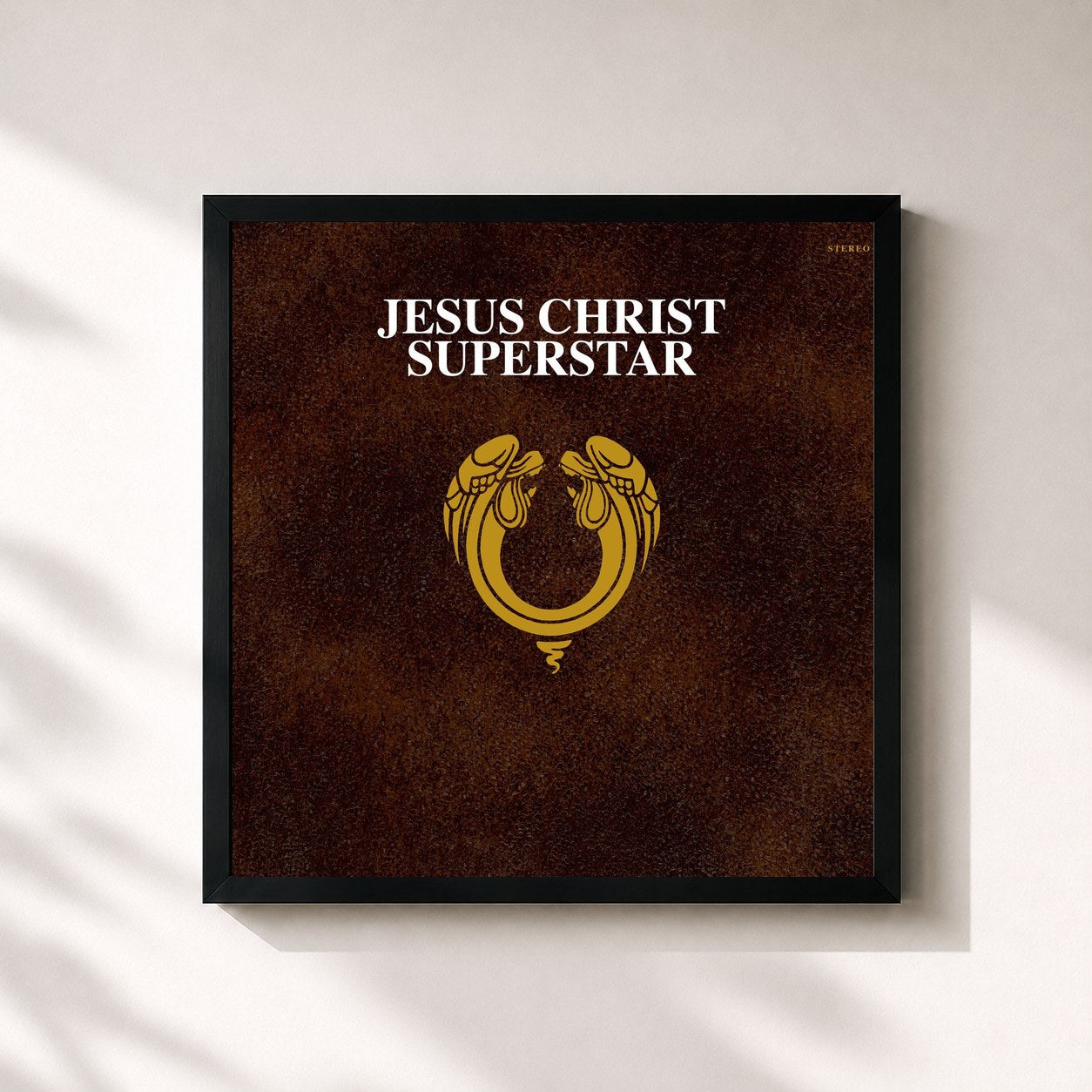 #noir Tableau carré de l'album Jesus Christ Superstar (50th Anniversary / Remastered 2021) de Andrew Lloyd Webber, cadre noir 32x32 cm