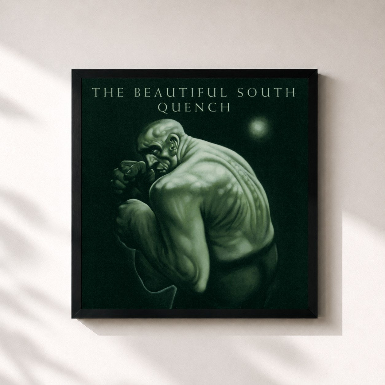 #noir Tableau carré de l'album Quench de The Beautiful South, cadre noir 32x32 cm