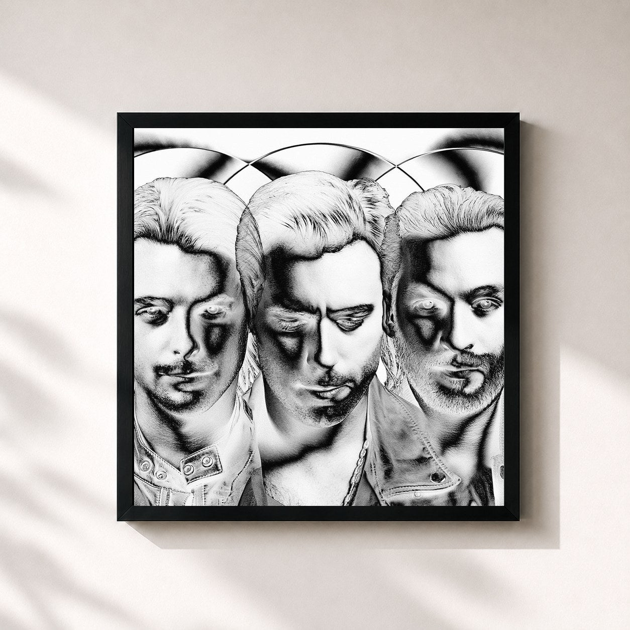 #noir Until Now by Swedish House Mafia as a square framed art print, black 32x32 cm frame