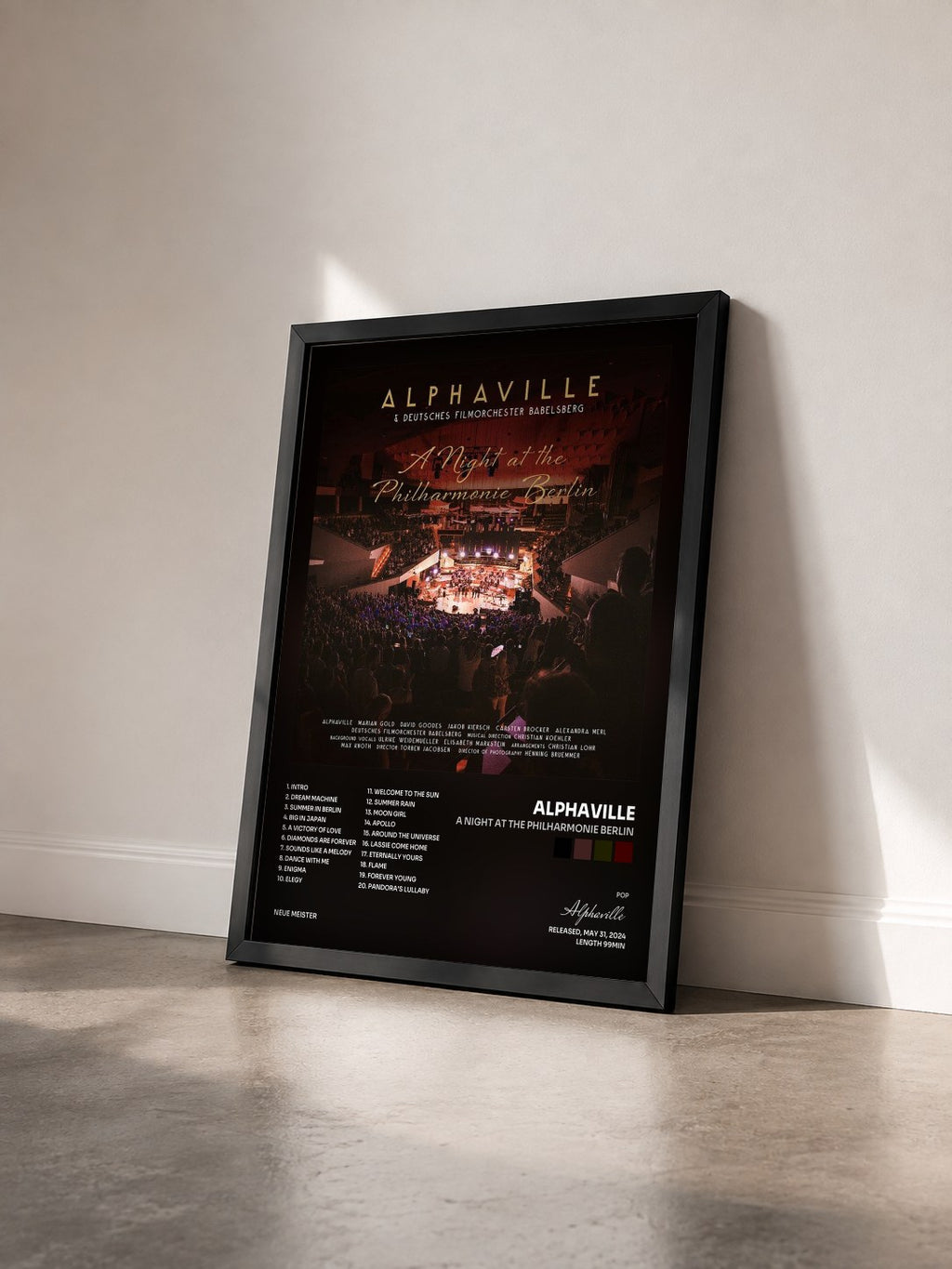 #noir Tableau de l'album A Night at the Philharmonie Berlin de Alphaville vu de trois quarts, cadre noir