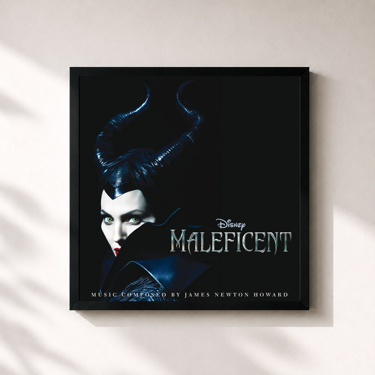 #noir Maleficent (Original Motion Picture Soundtrack) by James Newton Howard as a square framed art print, black 32x32 cm frame