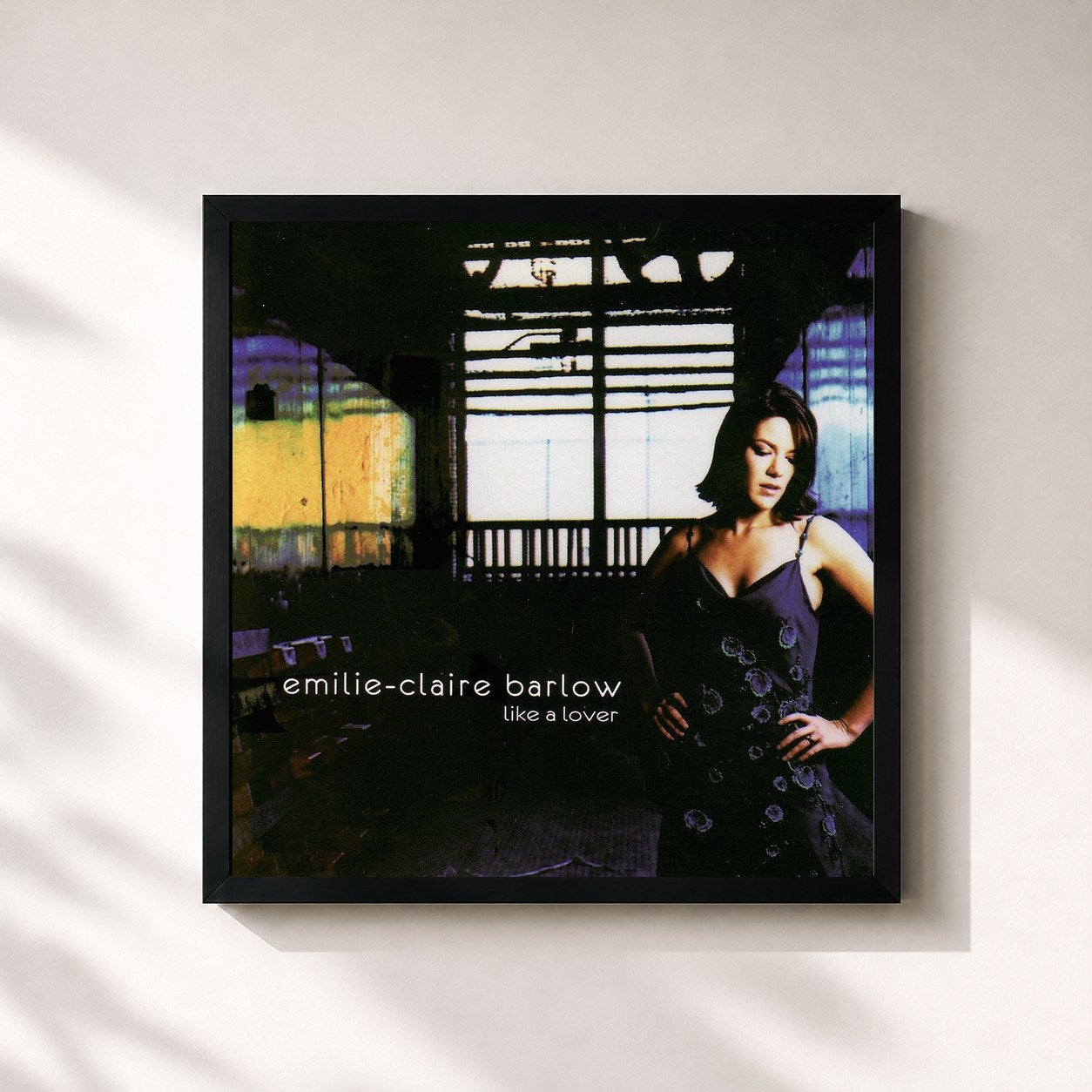 #noir Tableau carré de l'album Like a Lover de Emilie-Claire Barlow, cadre noir 32x32 cm