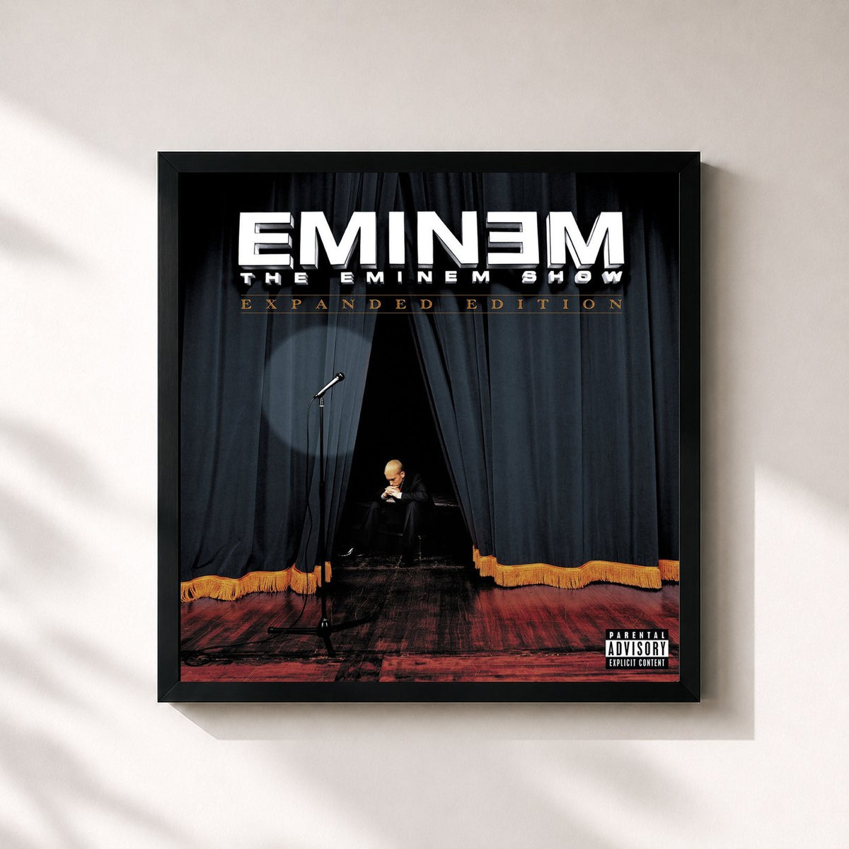 #noir Tableau carré de l'album The Eminem Show (Expanded Edition) de Eminem, cadre noir 32x32 cm