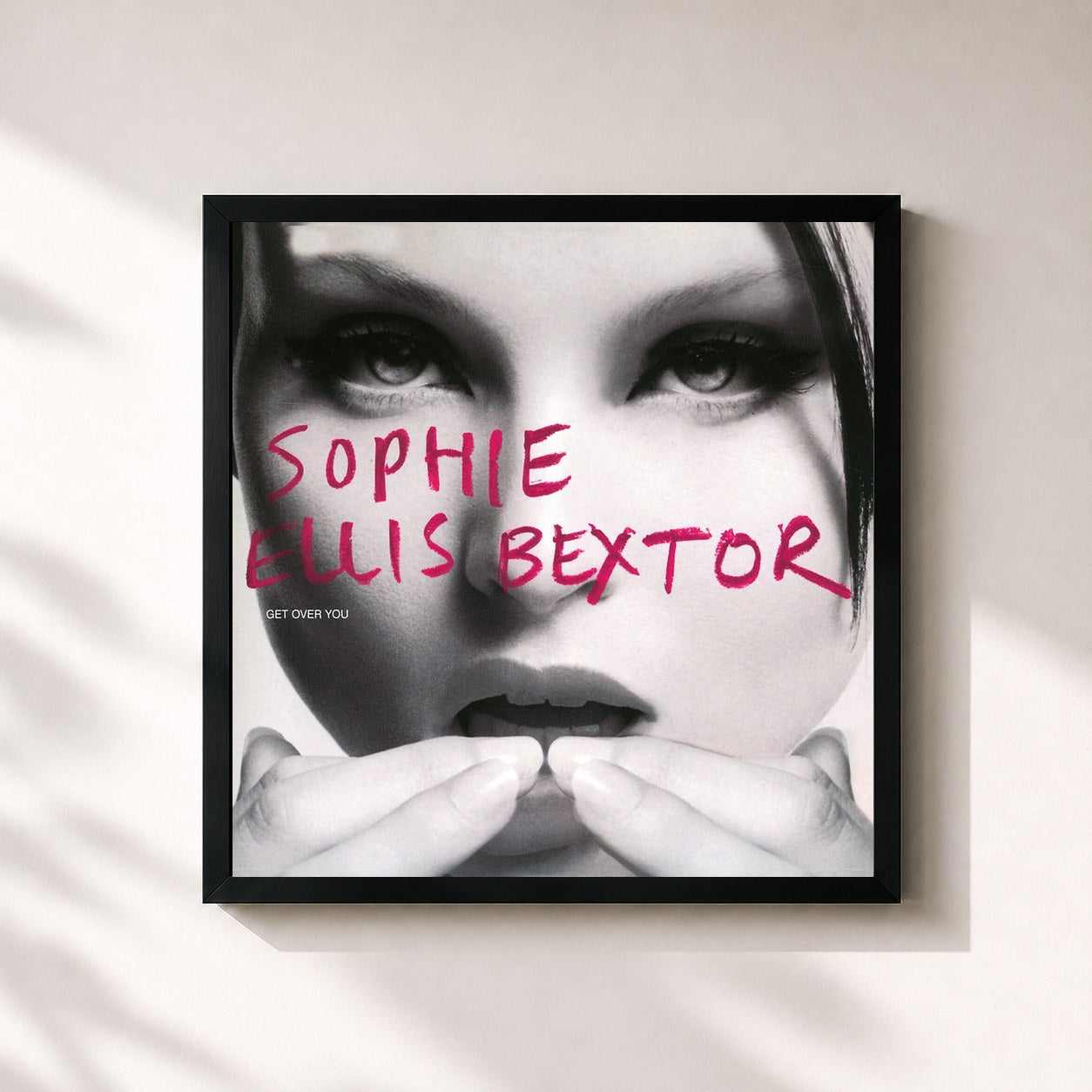 #noir Tableau carré de l'album Get Over You de Sophie Ellis-Bextor, cadre noir 32x32 cm