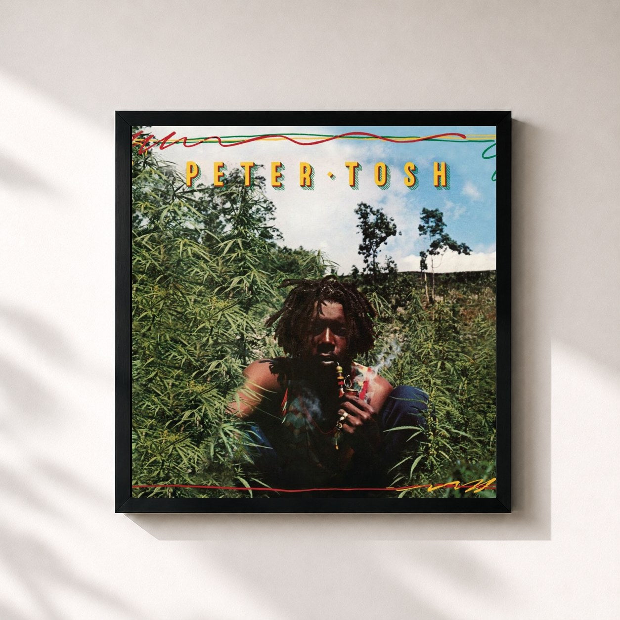 #noir Tableau carré de l'album Legalize It (Legacy Edition) de Peter Tosh, cadre noir 32x32 cm