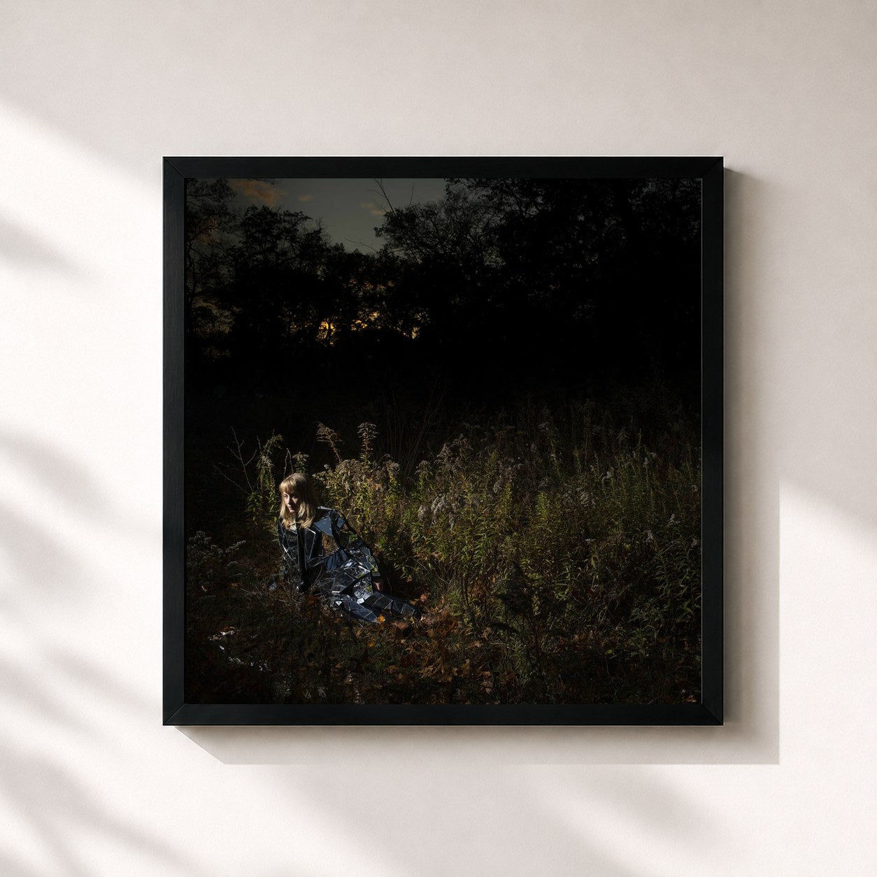 #noir Tableau carré de l'album Ignorance de The Weather Station, cadre noir 32x32 cm