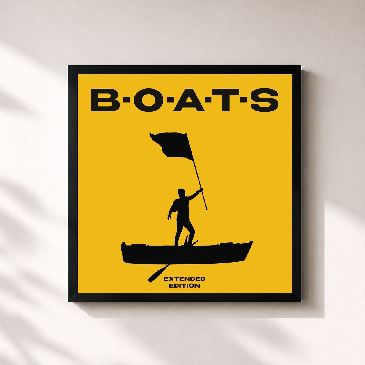 #noir Tableau carré de l'album B.O.A.T.S (Extended Edition) de Michael Patrick Kelly, cadre noir 32x32 cm