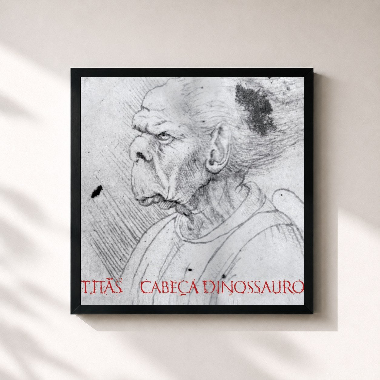 #noir Tableau carré de l'album Cabeça Dinossauro - Edição Comemorativa 30 anos - Deluxe de Titãs, cadre noir 32x32 cm