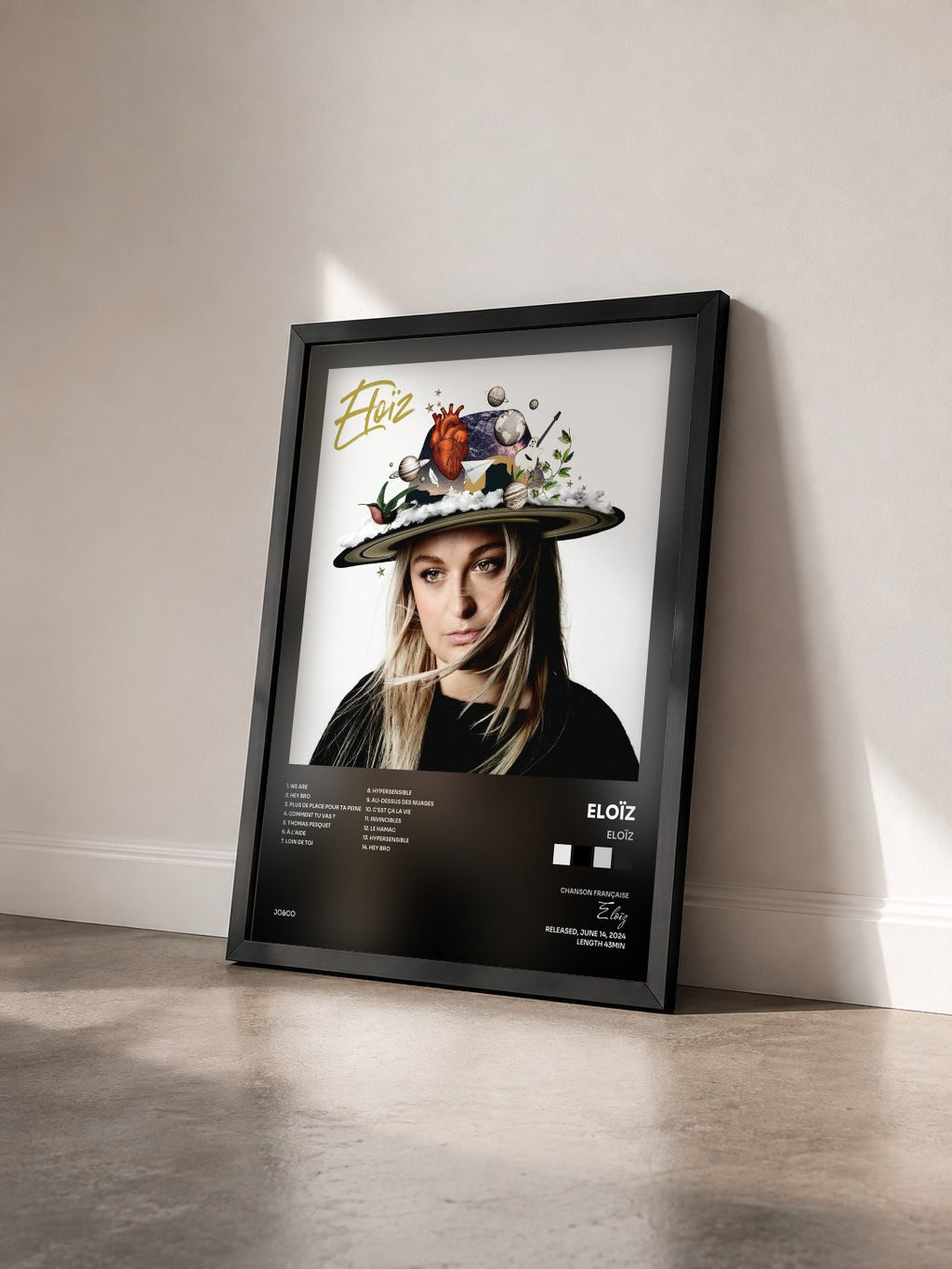 #noir Eloïz by Eloïz as a framed art print seen at an angle, black frame