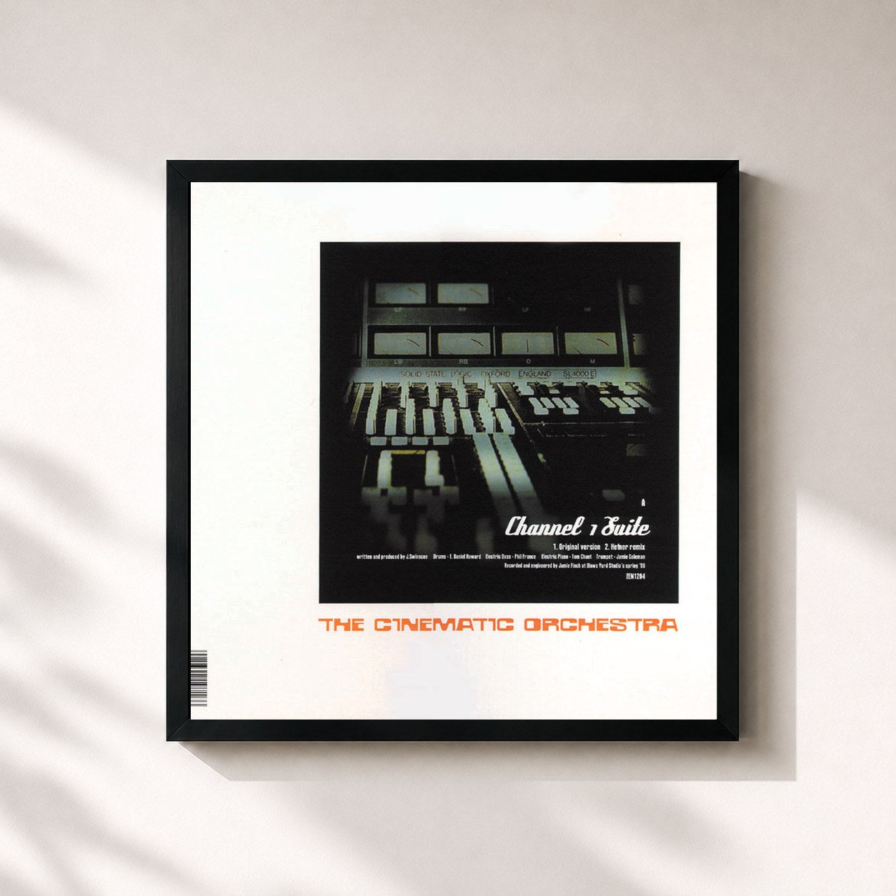 #noir Tableau carré de l'album Channel 1 Suite / Ode To The.. de The Cinematic Orchestra, cadre noir 32x32 cm