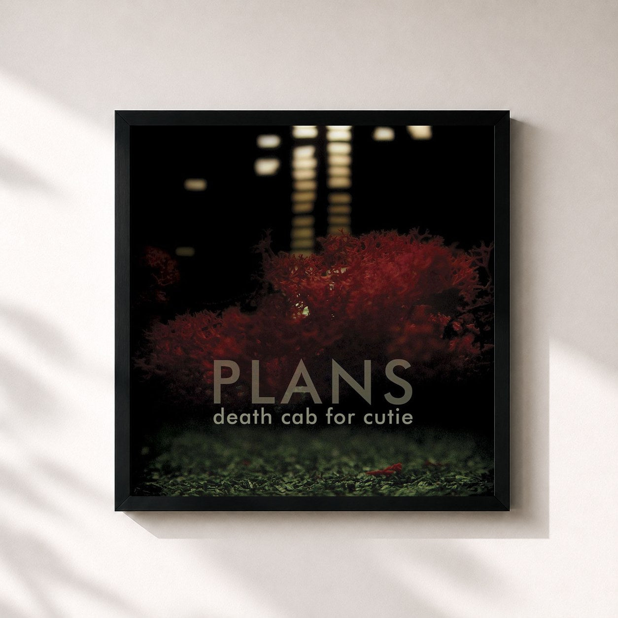 #noir Tableau carré de l'album Plans de Death Cab for Cutie, cadre noir 32x32 cm