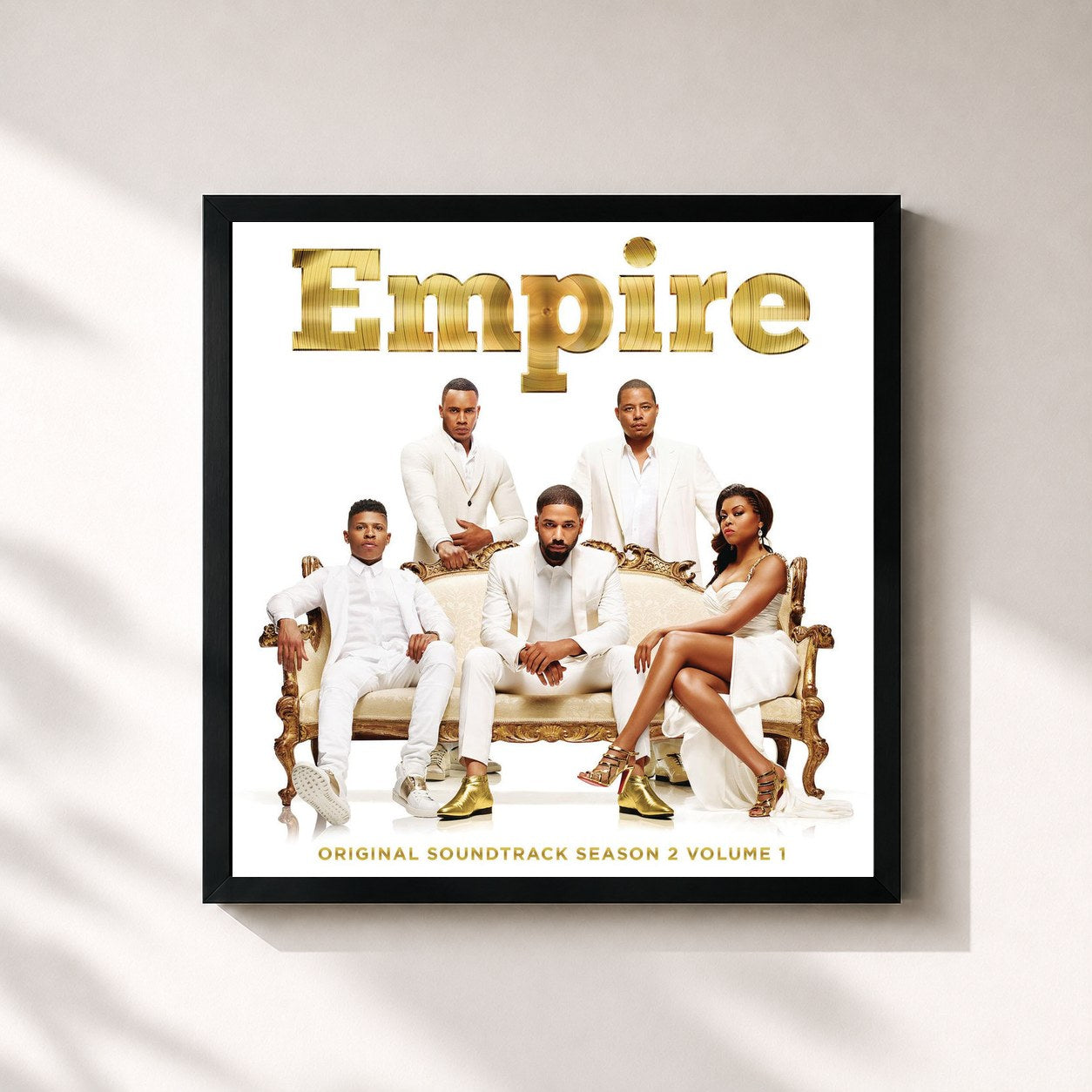 #noir Tableau carré de l'album Empire: Original Soundtrack, Season 2 Volume 1 de Empire Cast, cadre noir 32x32 cm