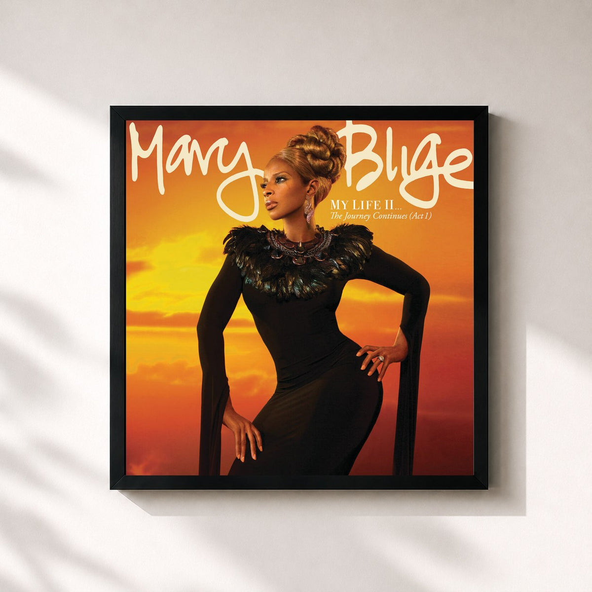 #noir My Life II...The Journey Continues (Act 1) von Mary J. Blige als quadratischer Kunstdruck, schwarzer Rahmen 32x32 cm