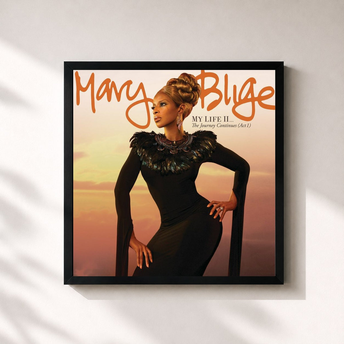 #noir My Life II...The Journey Continues (Act 1) (Deluxe) von Mary J. Blige als quadratischer Kunstdruck, schwarzer Rahmen 32x32 cm