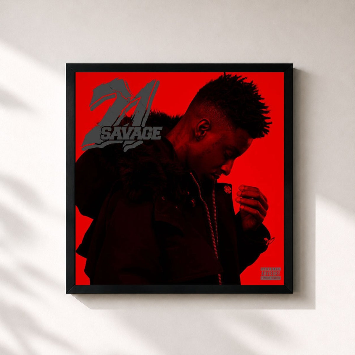 #noir Savage Season by 21 Savage as a square framed art print, black 32x32 cm frame