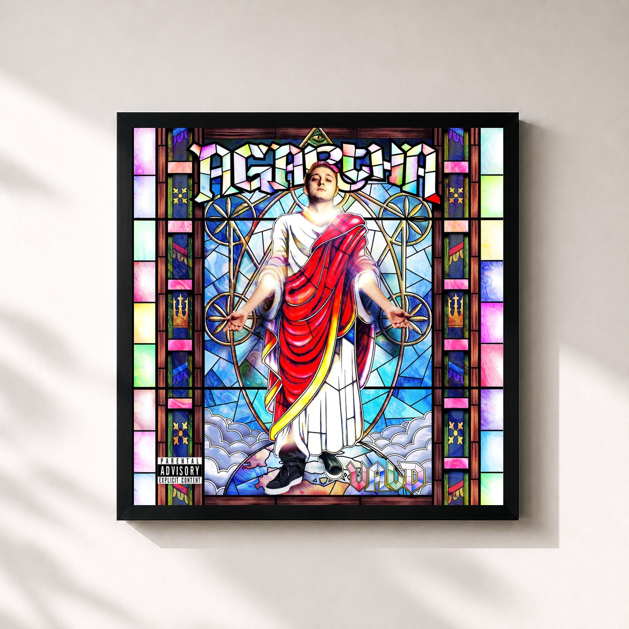#noir Agartha di Vald in stampa quadrata incorniciata, cornice nera 32x32 cm