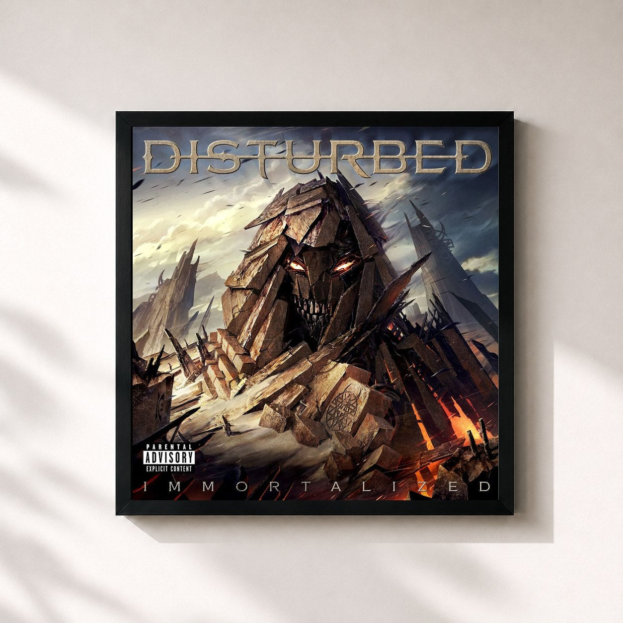 #noir Immortalized by Disturbed as a square framed art print, black 32x32 cm frame