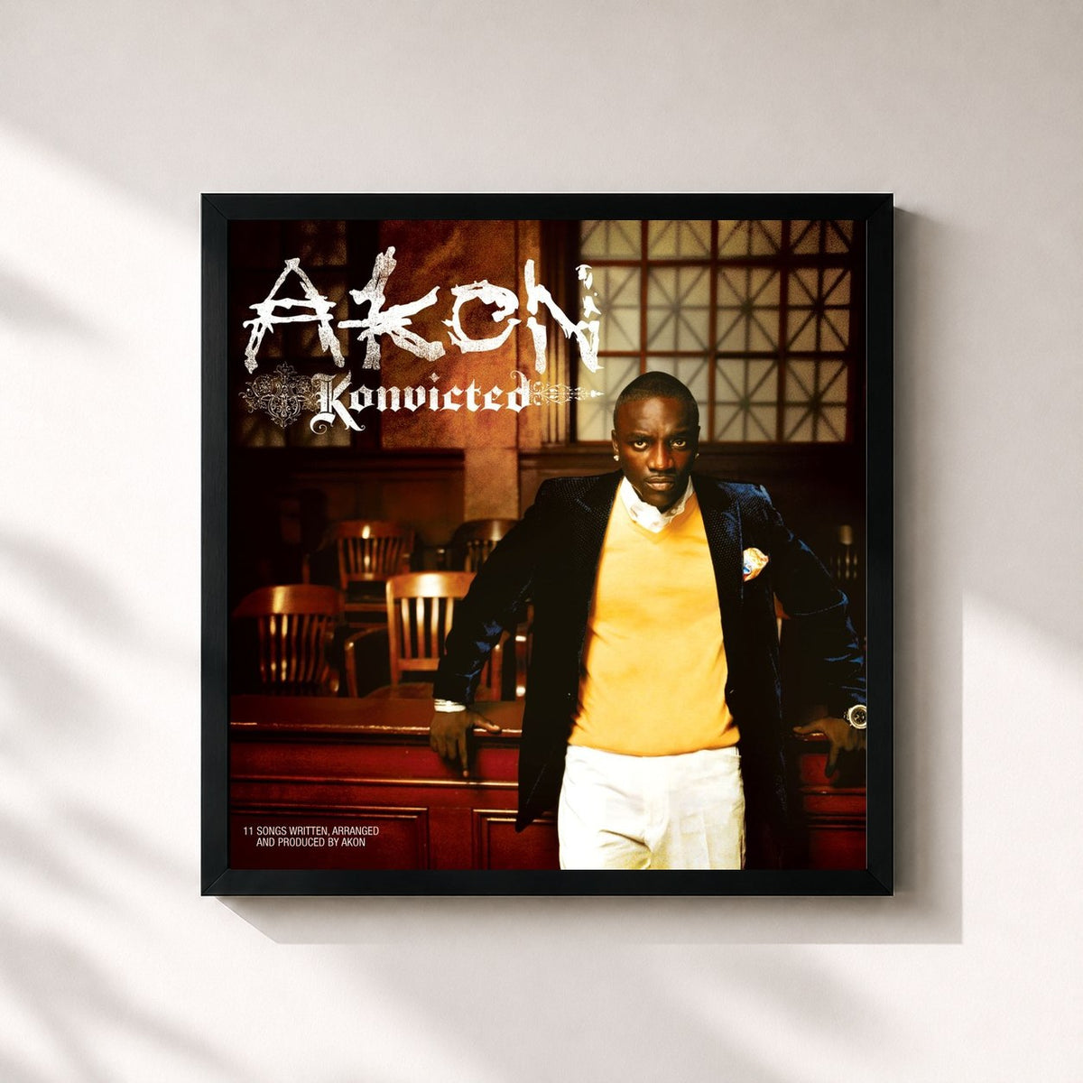 #noir Konvicted by Akon as a square framed art print, black 32x32 cm frame
