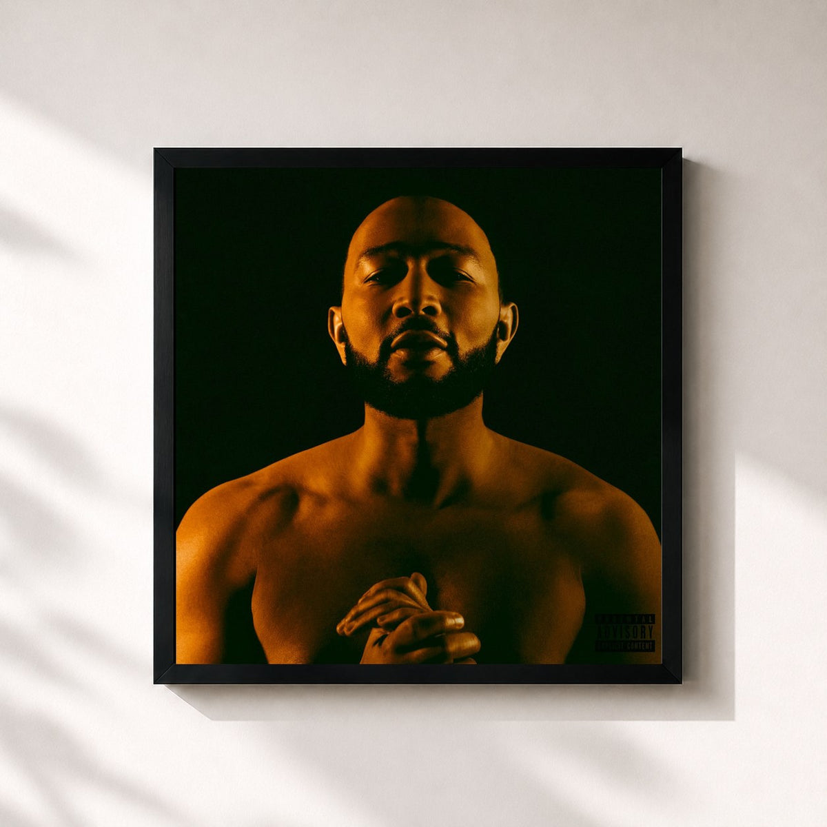#noir Tableau carré de l'album LEGEND de John Legend, cadre noir 32x32 cm