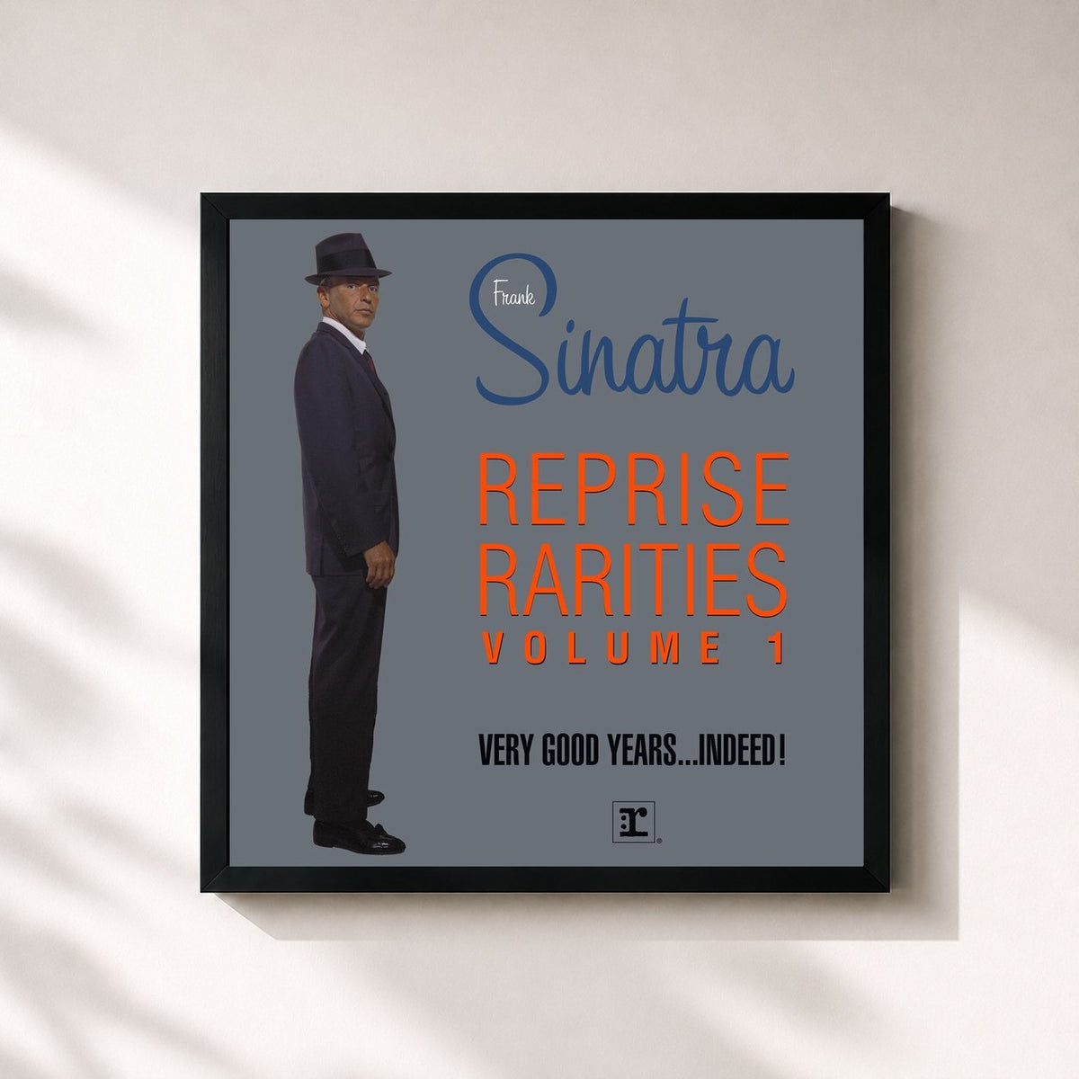 #noir Tableau carré de l'album Reprise Rarities (Vol. 1) de Frank Sinatra, cadre noir 32x32 cm