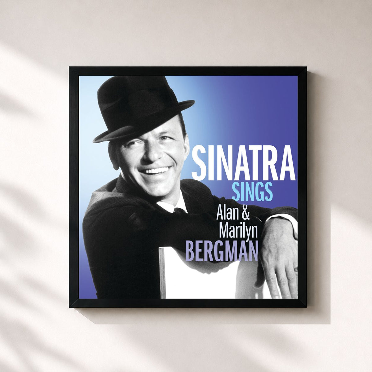 #noir Tableau carré de l'album Sinatra Sings Alan & Marilyn Bergman de Frank Sinatra, cadre noir 32x32 cm