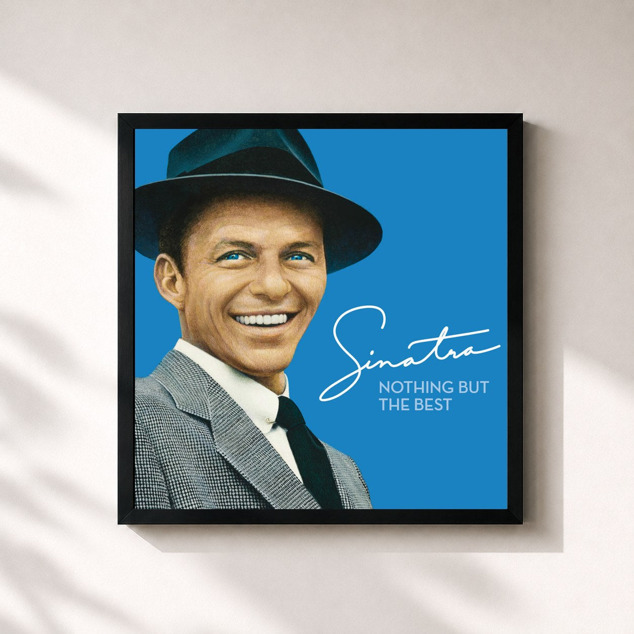 #noir Tableau carré de l'album Nothing But The Best (2008 Remastered) de Frank Sinatra, cadre noir 32x32 cm
