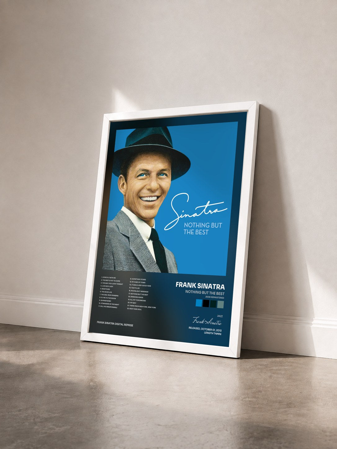 #blanc Tableau de l'album Nothing But The Best (2008 Remastered) de Frank Sinatra vu de trois quarts, cadre blanc