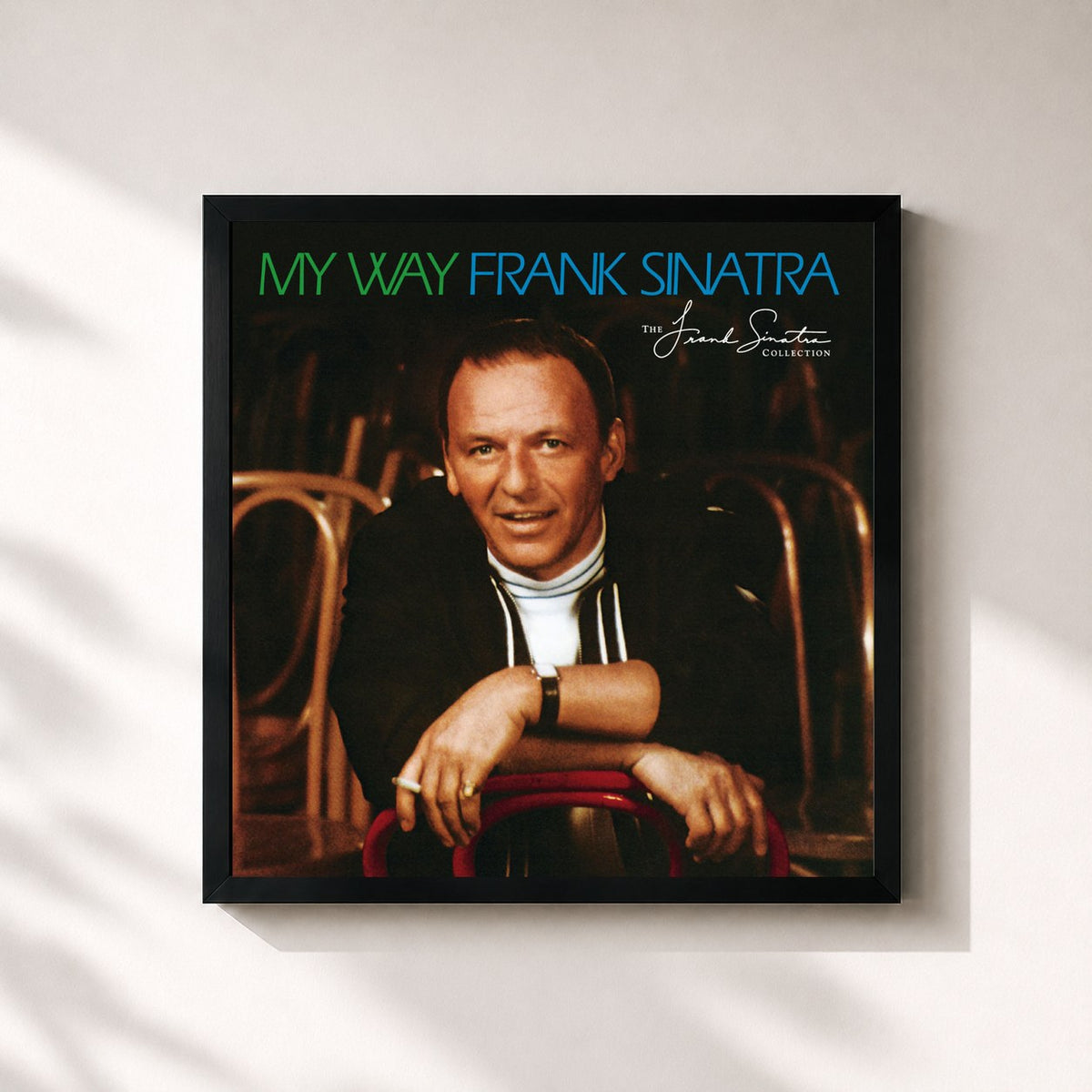 #noir Tableau carré de l'album My Way (Expanded Edition) de Frank Sinatra, cadre noir 32x32 cm