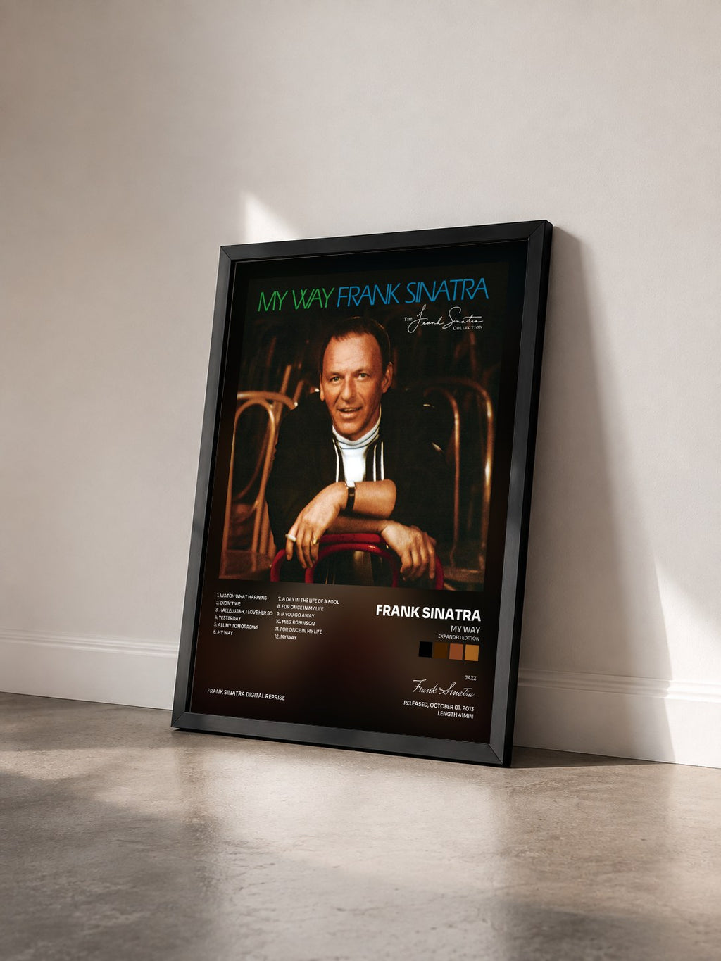 #noir Tableau de l'album My Way (Expanded Edition) de Frank Sinatra vu de trois quarts, cadre noir