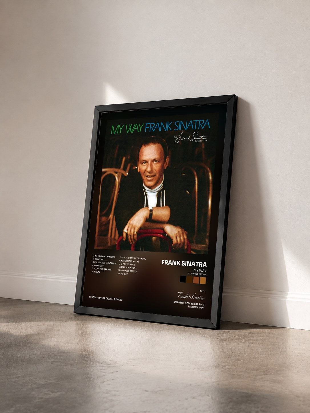 #noir Tableau de l'album My Way (Expanded Edition) de Frank Sinatra vu de trois quarts, cadre noir