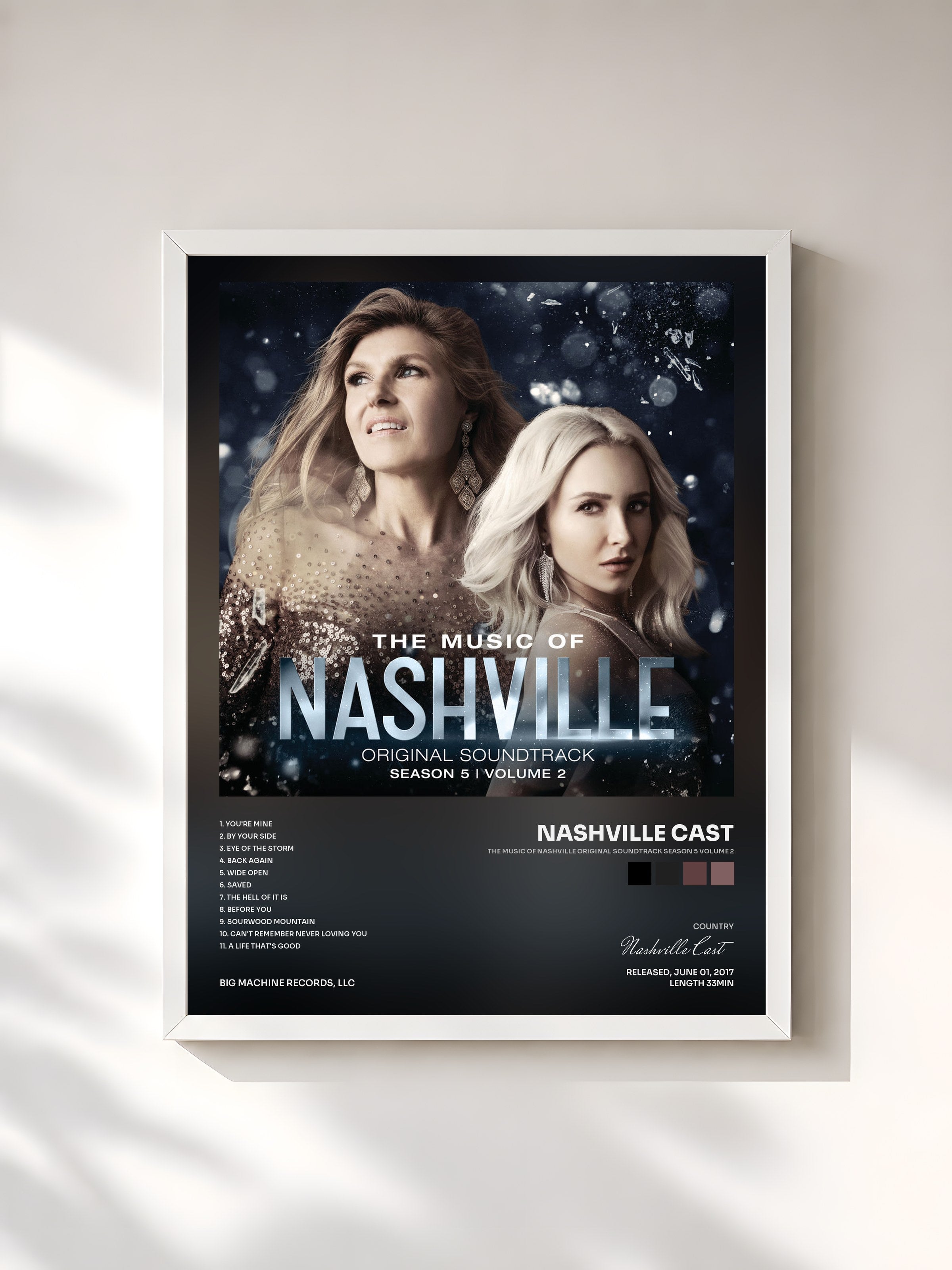 #blanc Tableau de l'album The Music Of Nashville Original Soundtrack Season 5 Volume 2 de Nashville Cast, cadre blanc, imprimé et encadré en France