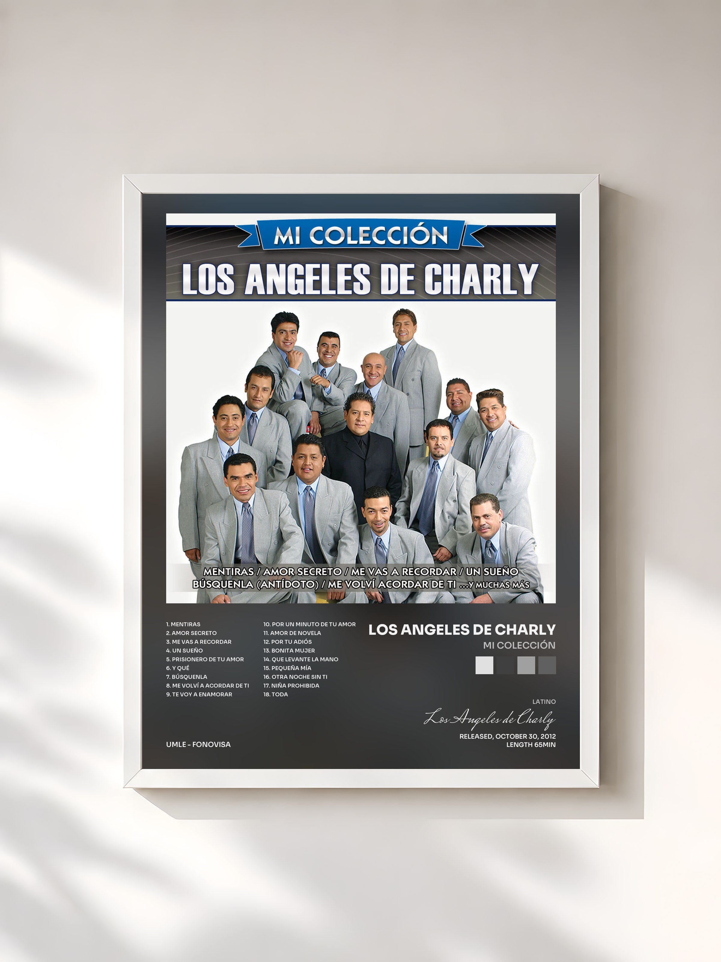 #blanc Tableau de l'album Mi Colección de Los Angeles de Charly, cadre blanc, imprimé et encadré en France