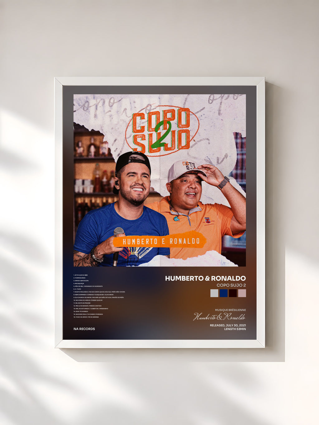 #blanc Tableau de l'album Copo Sujo 2 de Humberto & Ronaldo, cadre blanc, imprimé et encadré en France