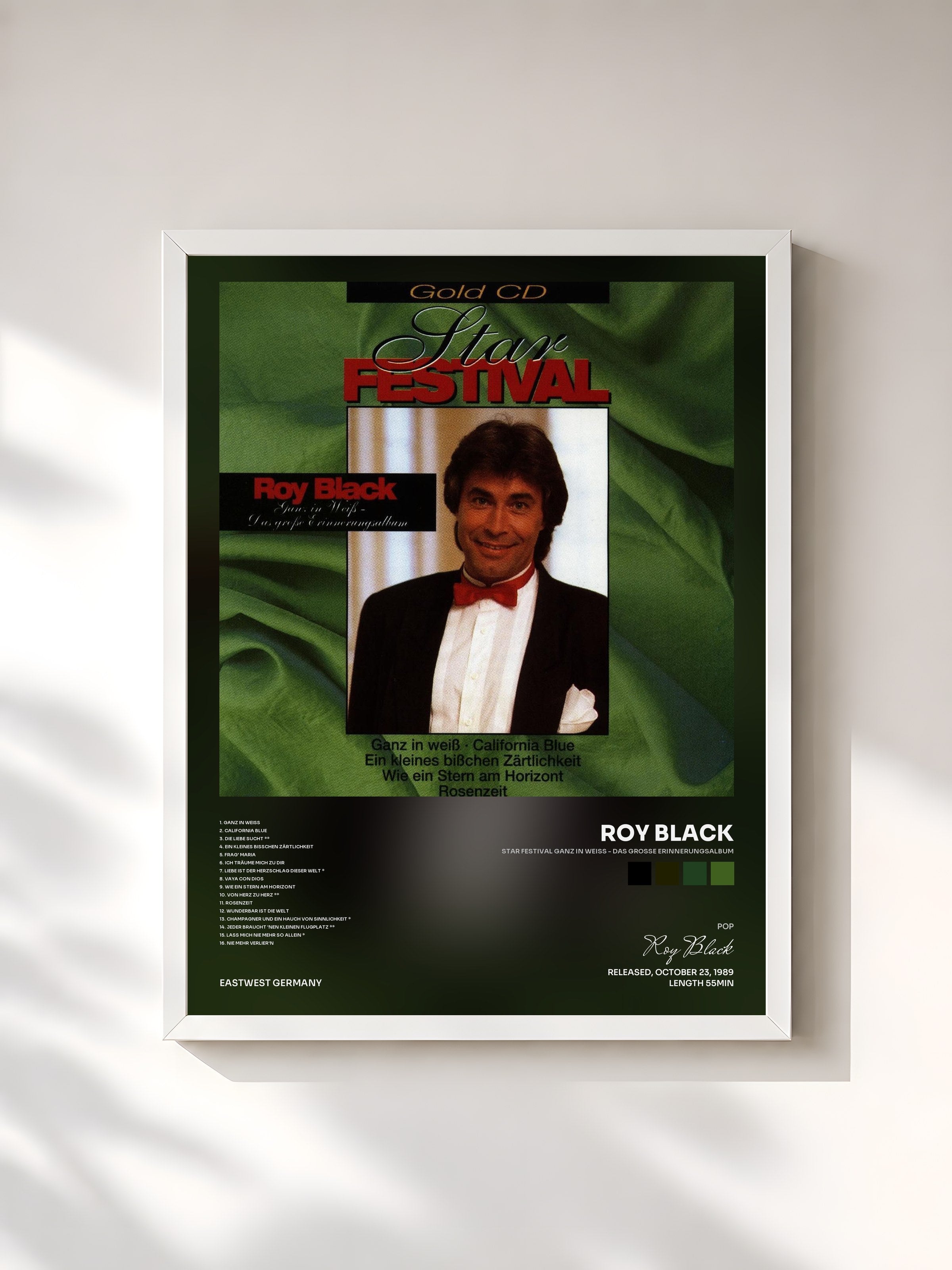 #blanc Tableau de l'album Star Festival Ganz in weiß - das große Erinnerungsalbum de Roy Black, cadre blanc, imprimé et encadré en France