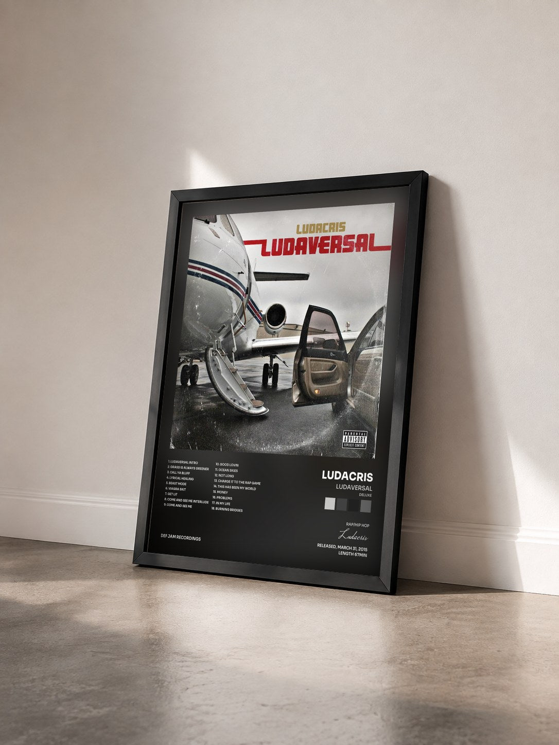 #noir Tableau de l'album Ludaversal (Deluxe) de Ludacris vu de trois quarts, cadre noir