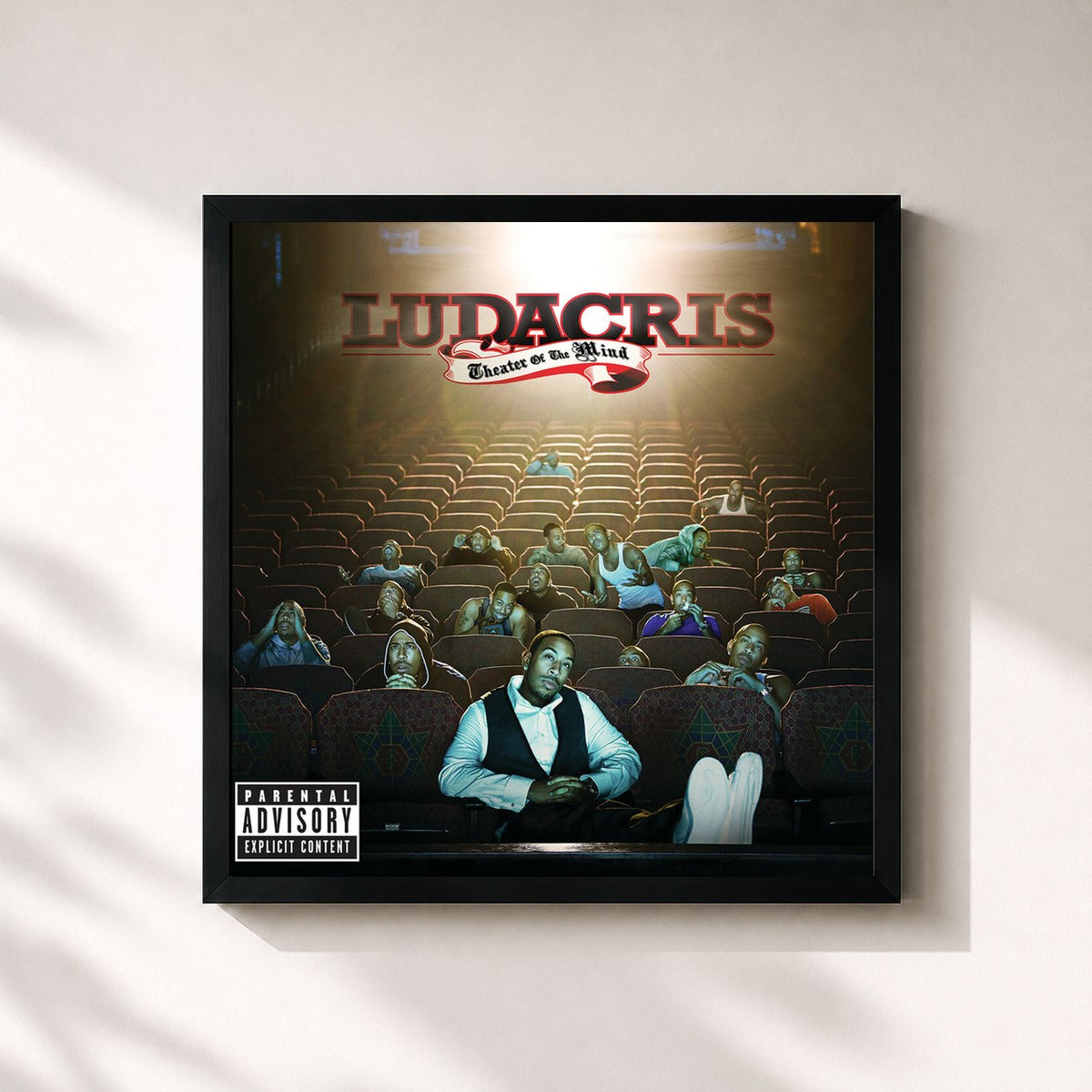 #noir Tableau carré de l'album Theater Of The Mind (Expanded Edition) de Ludacris, cadre noir 32x32 cm