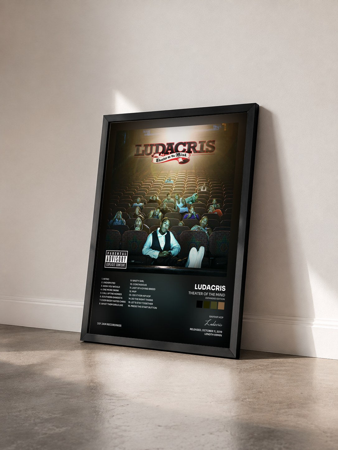 #noir Tableau de l'album Theater Of The Mind (Expanded Edition) de Ludacris vu de trois quarts, cadre noir