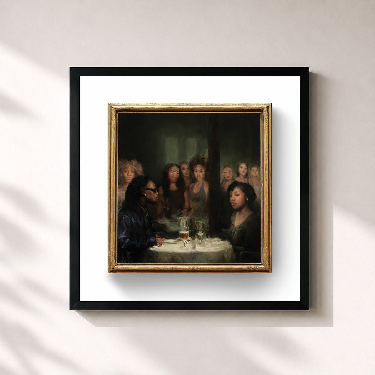 #noir Tableau carré de l'album Les jolies filles aiment Jok'air de Jok'air, cadre noir 32x32 cm