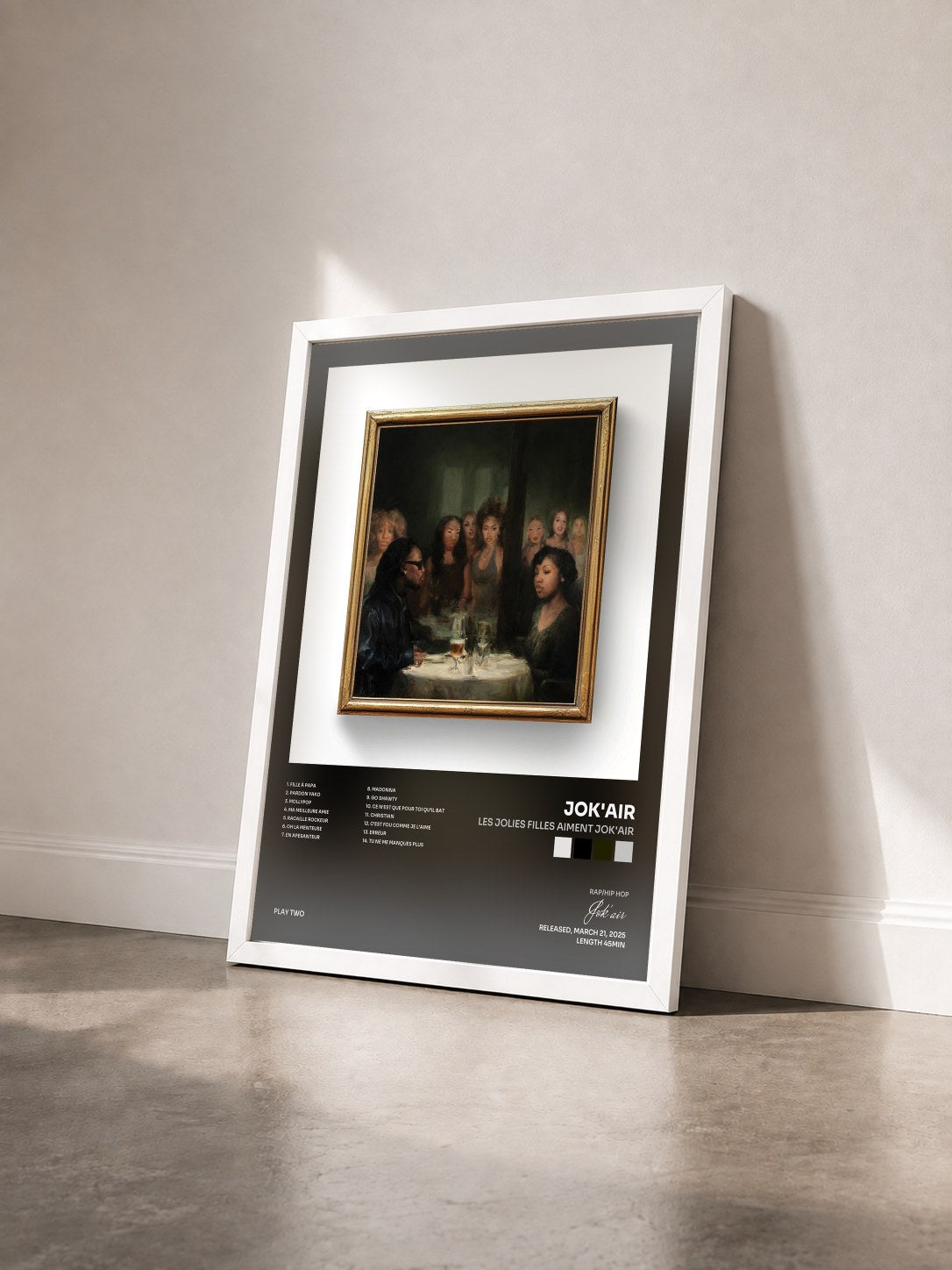 #blanc Tableau de l'album Les jolies filles aiment Jok'air de Jok'air vu de trois quarts, cadre blanc