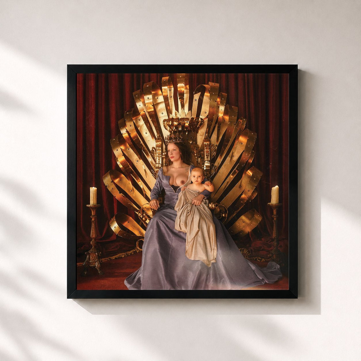 #noir Tableau carré de l'album If I Can’t Have Love, I Want Power de Halsey, cadre noir 32x32 cm