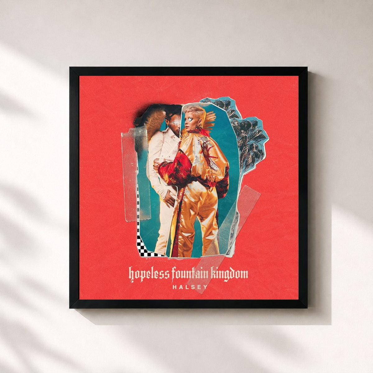 #noir Tableau carré de l'album hopeless fountain kingdom (Plus) de Halsey, cadre noir 32x32 cm