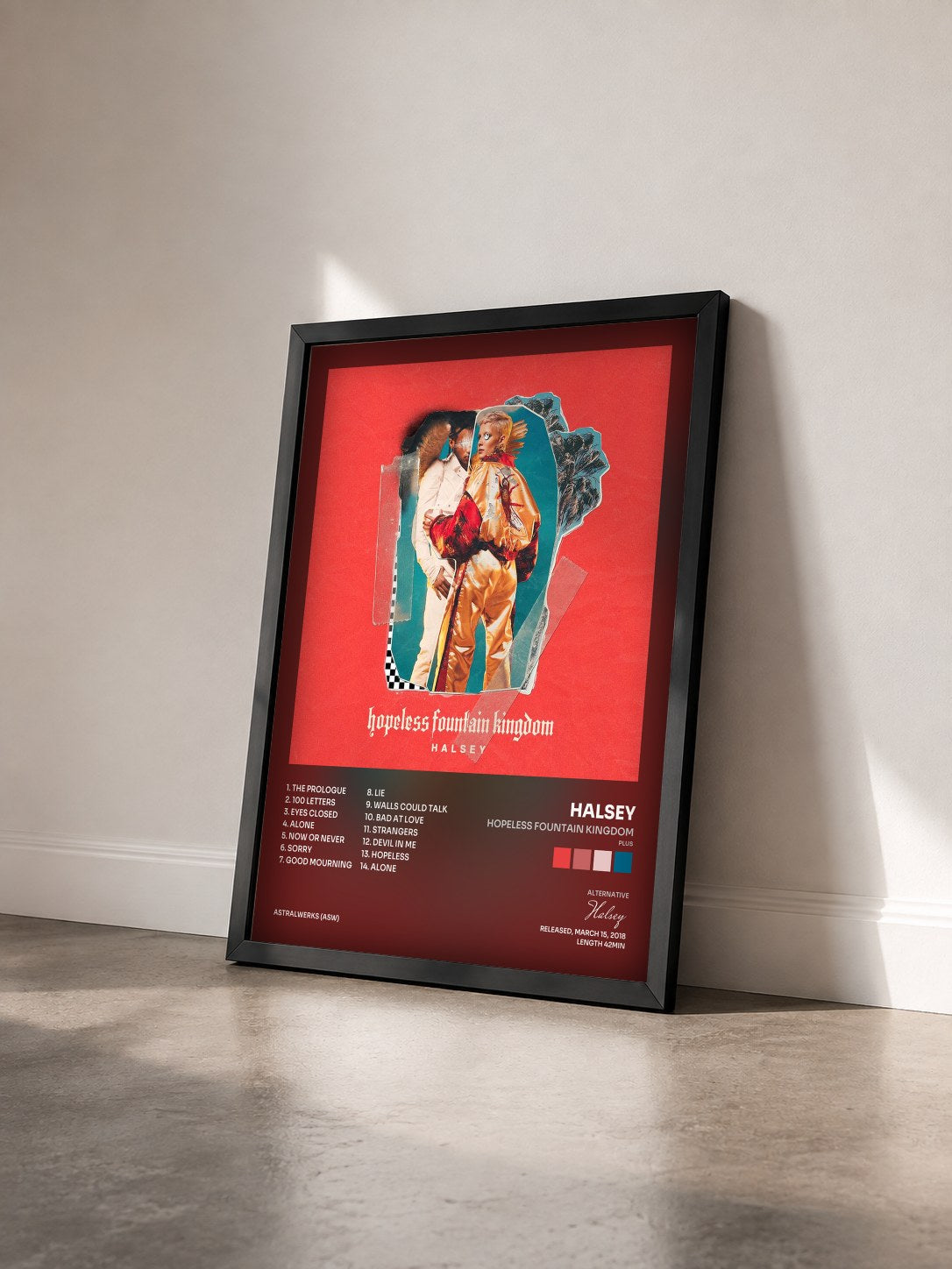 #noir Tableau de l'album hopeless fountain kingdom (Plus) de Halsey vu de trois quarts, cadre noir