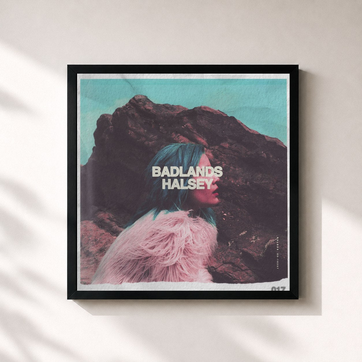 #noir Tableau carré de l'album BADLANDS de Halsey, cadre noir 32x32 cm