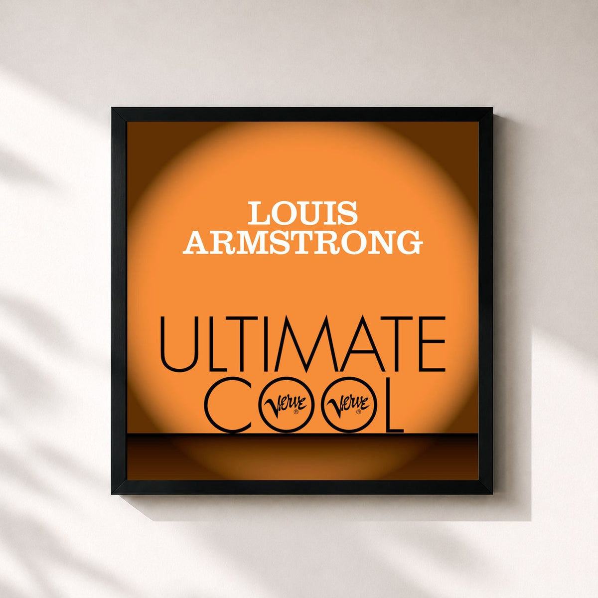 #noir Tableau carré de l'album Louis Armstrong: Verve Ultimate Cool de Louis Armstrong, cadre noir 32x32 cm