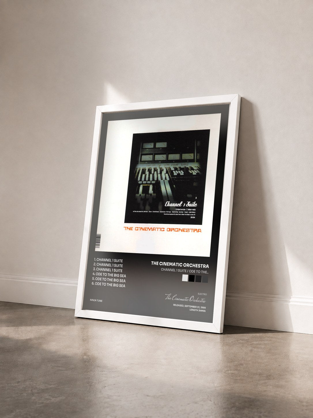 #blanc Tableau de l'album Channel 1 Suite / Ode To The.. de The Cinematic Orchestra vu de trois quarts, cadre blanc