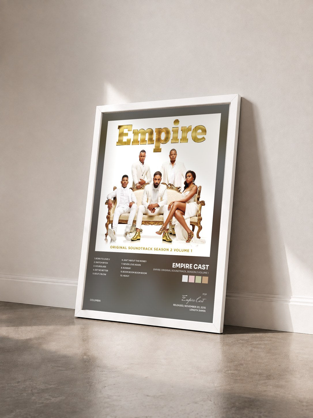 #blanc Tableau de l'album Empire: Original Soundtrack, Season 2 Volume 1 de Empire Cast vu de trois quarts, cadre blanc
