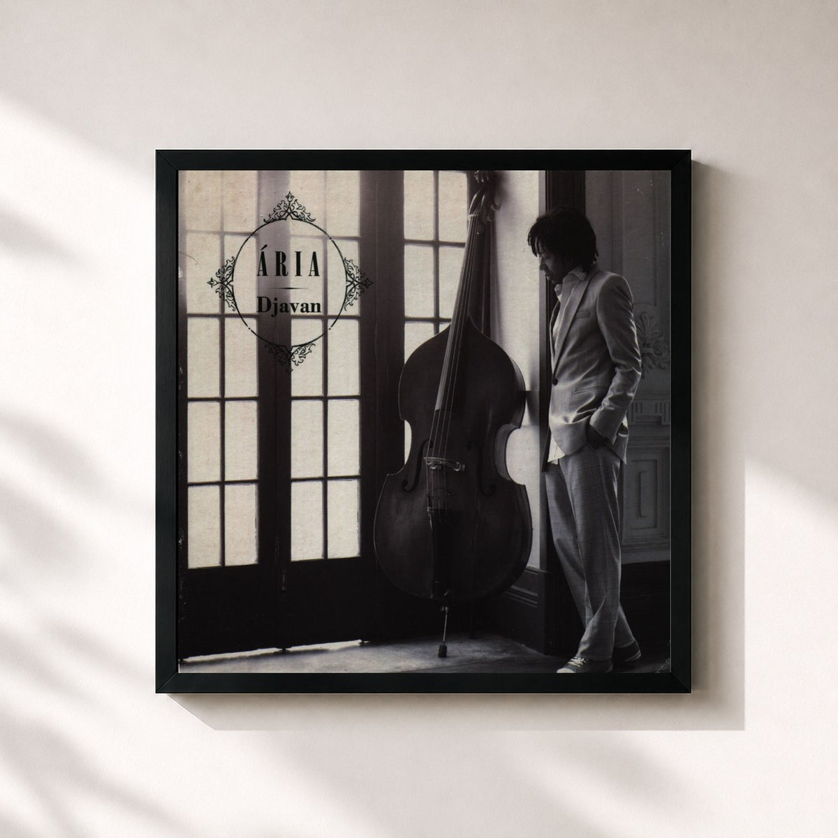 #noir Tableau carré de l'album Ária de Djavan, cadre noir 32x32 cm