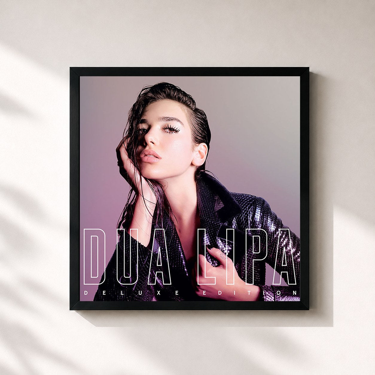 #noir Tableau carré de l'album Dua Lipa (Deluxe) de Dua Lipa, cadre noir 32x32 cm