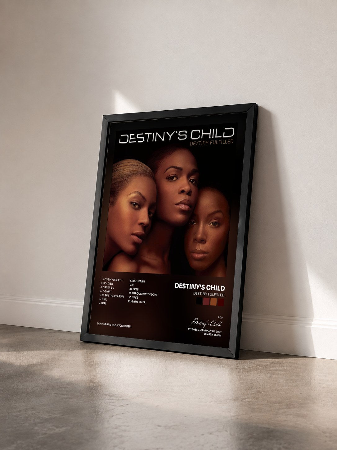#noir Destiny Fulfilled di Destiny's Child in stampa incorniciata vista di tre quarti, cornice nera