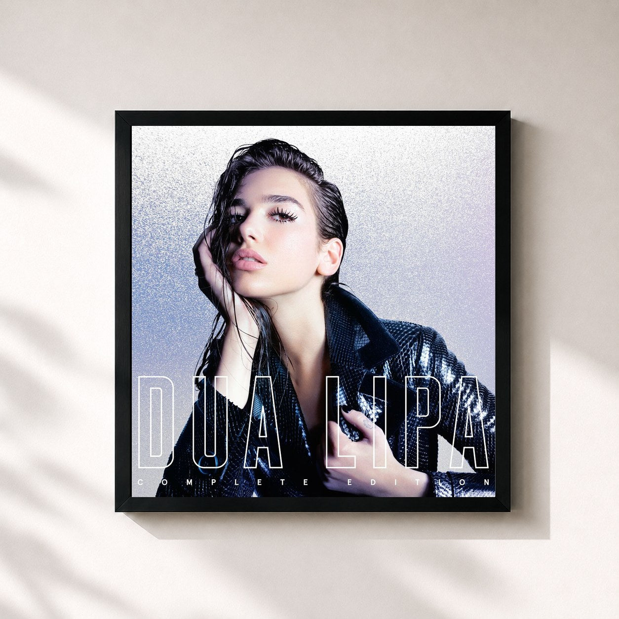 #noir Tableau carré de l'album Dua Lipa (Complete Edition) de Dua Lipa, cadre noir 32x32 cm